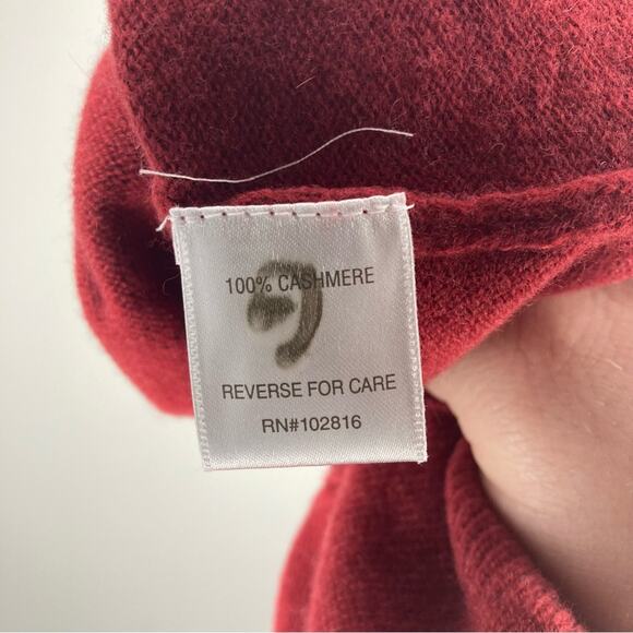 NWT GARNET HILL Cashmere Turtleneck Sweater Maroon Red Scarlet Small - Picture 4 of 5